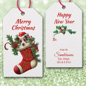 Schattige Jack Russell Terrier Puppy Peeking Cadeaulabel