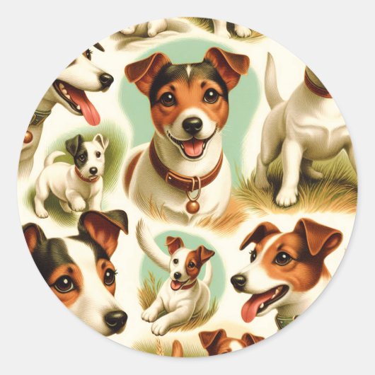 Schattige Jack Russell Terrier Ronde Sticker (Voorkant)
