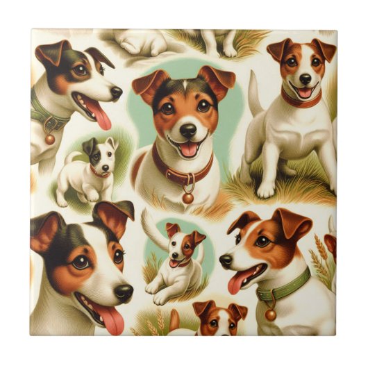  Schattige Jack Russell Terrier Tegeltje (Voorkant)