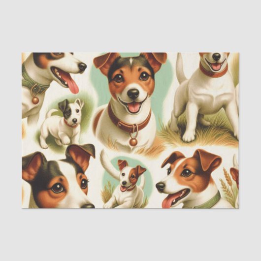 Schattige Jack Russell Terrier Tissuepapier (Voorkant)