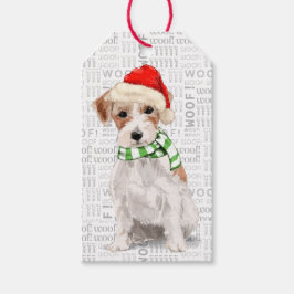 Schattige Jack Russell Terrier Vlooien Navidog Ker Cadeaulabel