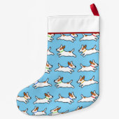 Schattige Jack Russell Terriers Pattern | Fun Dogs Kleine Kerstsok (Achterkant)
