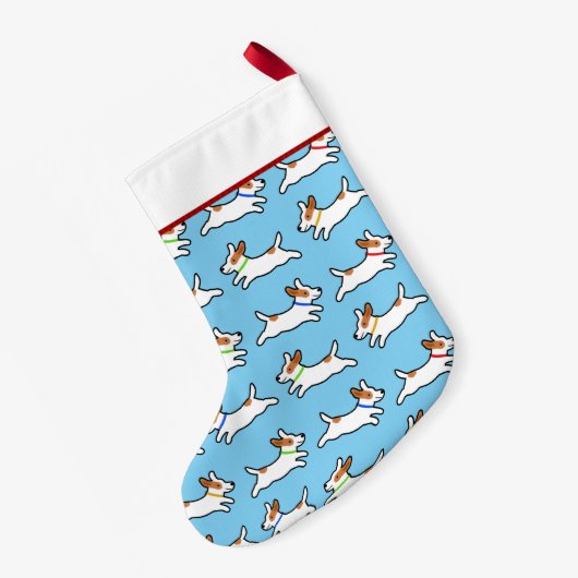 Schattige Jack Russell Terriers Pattern | Fun Dogs Kleine Kerstsok (Achterkant (Hangend))