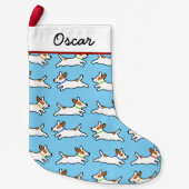 Schattige Jack Russell Terriers Pattern | Fun Dogs Kleine Kerstsok (Voorkant)