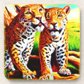 Schattige Jaguar Cubs in het Oerwoud. Bestel nu Bier Onderzetter (Voorkant)