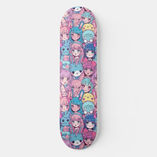 Schattige Japans Anime Girl Pattern Skateboard (Voorkant)