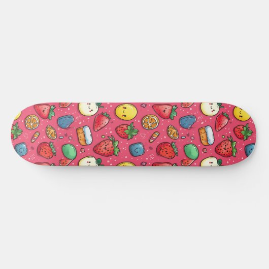 Schattige Japans Anime Pattern Skateboard (Horizontaal)