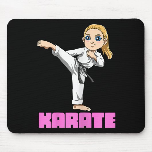 Schattige Japans en Karate Meisje Muismat (Voorkant)