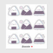 Schattige Japans eten Onigiri Rijstballen Grappig Sticker (Vel)