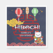 Schattige Japans Hibachi Dinner Verjaardagsfeest Servet (Voorkant)