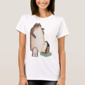 Schattige Japans Kat Familie kawaii Kokeshi T-shirt (Voorkant)