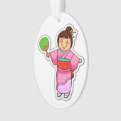 Schattige Japans Meisje Ornament (voorkant)