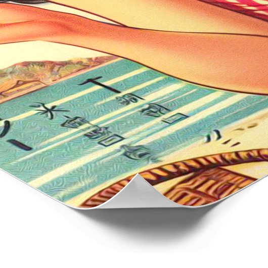 Schattige Japans Meisje Poster (Hoek)