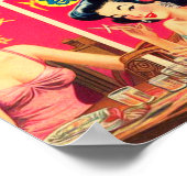 Schattige Japans Meisjes Illustratie Poster (Hoek)