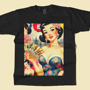 Schattige  Japans Meisjes Illustratie T-shirt