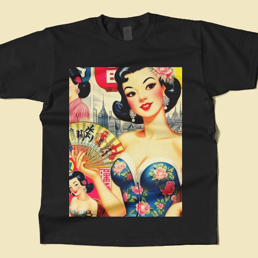 Schattige Japans Meisjes Illustratie T-shirt