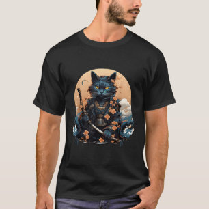 Schattige Japans Samurai Cat Shirt Tattoo 2023 Kaw