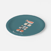 Schattige Japans Sushi gepersonaliseerd Papieren Bordje (Gekanteld)