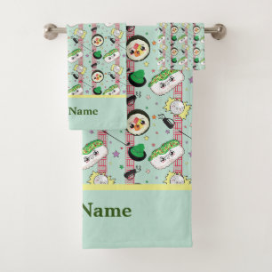 Schattige Japans Sushi Lover Golfpatroon Bad Handdoek