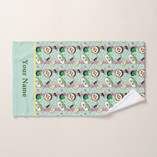 Schattige Japans Sushi Lover Golfpatroon Bad Handdoek (Handdoek)