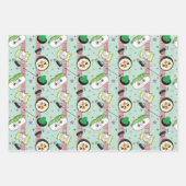 Schattige Japans Sushi Lover Golfpatroon Inpakpapier Vel (Voorkant 3)