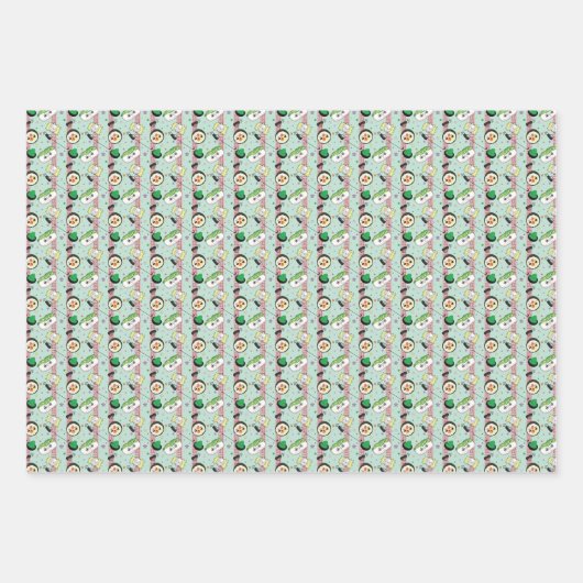 Schattige Japans Sushi Lover Golfpatroon Inpakpapier Vel (Voorkant)