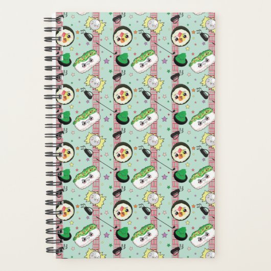 Schattige Japans Sushi Lover Golfpatroon Planner (Voorkant)