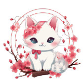 Schattige Japans Vibe Kat T-shirt