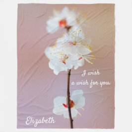 Schattige Japanse Abrikozenbloesems Fleece Deken