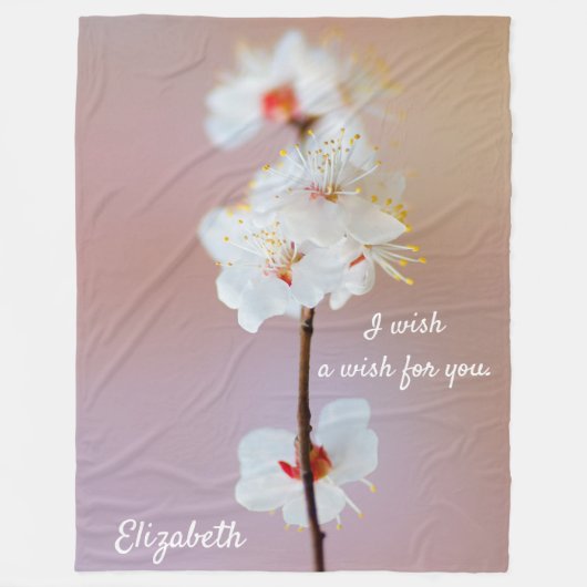 Schattige Japanse Abrikozenbloesems Fleece Deken (Voorkant)