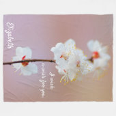 Schattige Japanse Abrikozenbloesems Fleece Deken (Voorkant (Horizontaal))