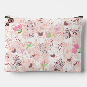 Schattige Japanse Kawaii Konijn en Roze Gingham Ge Etui
