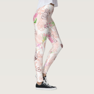 Schattige Japanse Kawaii Konijn en Roze Gingham Ge Leggings