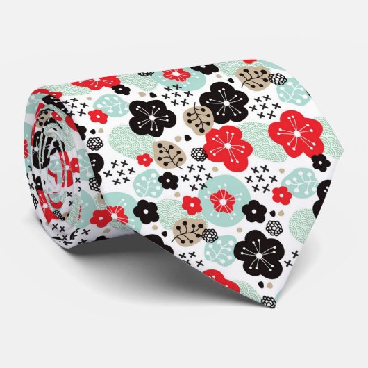 Schattige Japanse patronen ontwerp Stropdas (Opgerold)