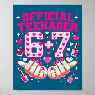 Schattige Jaren Oude Meisjes Tiener Nagels Poster
