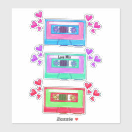 Schattige jaren tachtig vintage muziek mixtape car sticker