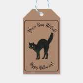 Schattige Je bent BOOed Halloween Black Cat Cadeaulabel (Voorkant)