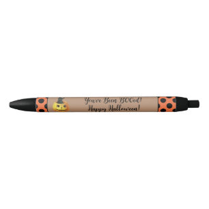 Schattige Je bent BOOed Halloween Oranje Pompoen Zwarte Inkt Pen