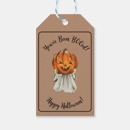 Schattige Je bent BOOed Halloween pompoen geest Cadeaulabel (Voorkant)