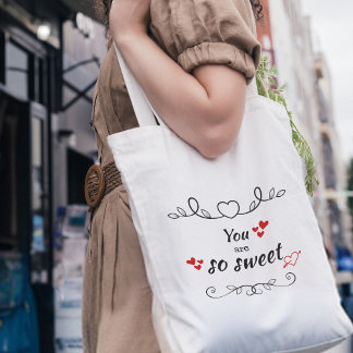 Schattige "je bent lief" Script Canvas tas