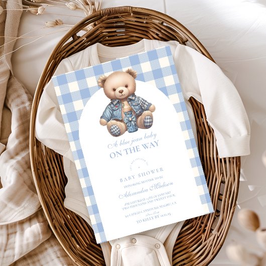 Schattige Jean Baby Denim Baby shower Kaart