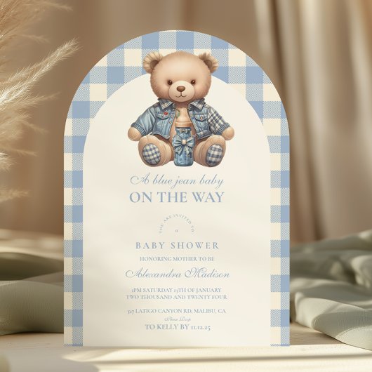 Schattige Jean Baby Denim Baby shower Kaart