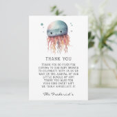 Schattige Jellyfish Neutral Baby shower Dank je ka Bedankkaart (Staand voorkant)