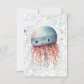 Schattige Jellyfish Neutral Baby shower Dank je ka Bedankkaart (Achterkant)