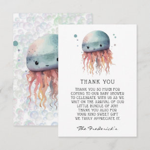 Schattige Jellyfish Neutral Baby shower Dank je ka Bedankkaart