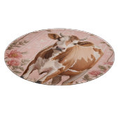 Schattige Jersey Koe Roze Bloemen Snijplank (Hoek)