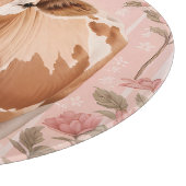 Schattige Jersey Koe Roze Bloemen Snijplank (Hoek)