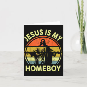 Schattige Jezus Homeboy Retro Christelijke Religie Kaart