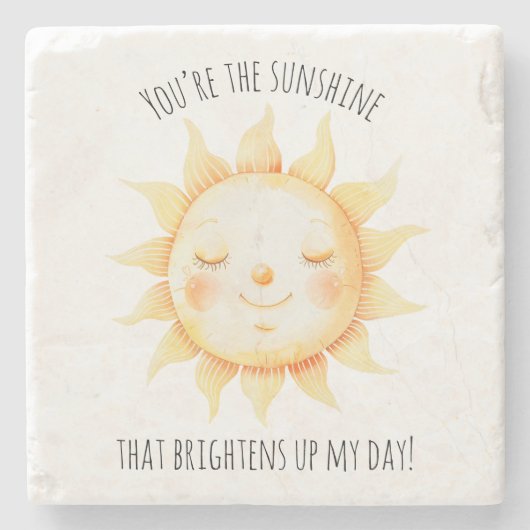 Schattige Jij bent de Sunshine Typografie Stenen Onderzetter (Voorkant)