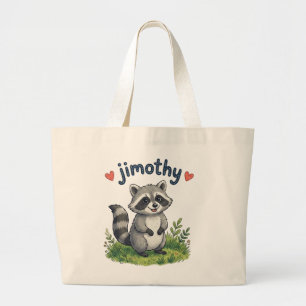 Schattige Jimothy Wasbeer in de Tuin met Harten Grote Tote Bag